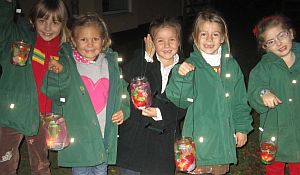 Sunnyhill Prep children on their annual lantern walk around the grounds.